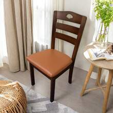 1/4/6pcs Solid Color PU Leather Square Chair Cushion Covers, Waterproof, Removable Seat Pads For Kitchen, Dining, Sofa - Multicolor - View 6