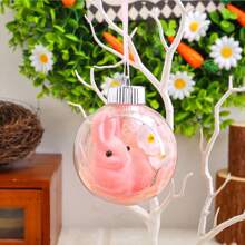 2025 复活节兔子亚克力装饰 - 春季餐桌中心装饰、防碎吊球、复活节树装饰、复活节篮子填充物和家庭橱窗展示的透明礼物