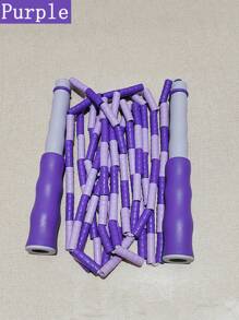 1pc Adjustable Bamboo Segment Jump Rope, Colorful Skipping Rope For Beginners, Fitness Exercise Speed Jumping Rope With Signature Space