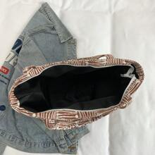 Bolso de lona de gran capacidad con jacquard 2025, bolso casual y retro para estudiantes