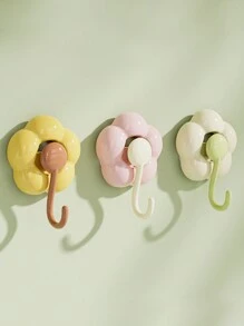3 stuks bloemvormige ABS herbruikbare zuignap muurhaken, waterdichte badkamer keuken hanger, geschikt voor steen, hout, tegels, metaal, glazen oppervlakken, eenvoudige installatie schadevrij geen boren