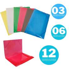 Kit 10 Pastas com Elástico e Aba Grande A4/Ofício Pasta de Documento Pasta Escolar Organização - Verde - Visão 5