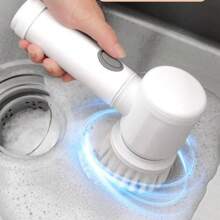 5 In 1 Cordless Electric Cleaning Brush Multipurpose Practical Cleaner For Kitchen Bathroom - 白色 - 查看 2