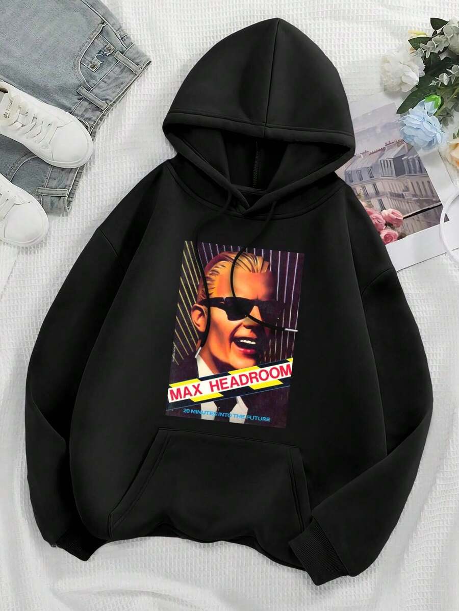 Max Headroom UK Big Size Women Hoodie Women's Hoodies 80s Aesthetic Cyberpunk Edison Carter Vintage 0220