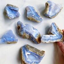 1pc Druzy Blue Lace Agate Cluster/Genuine Mineral Raw Specimen With Geometric Patterns/Unique Mineral Structure - Blue - View 15