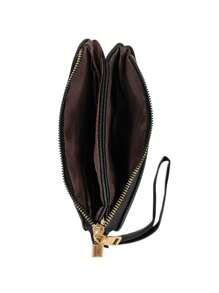 Small Clutch Handbag Women's Wallet With Strap 2 Compartments Elegant Fashion - 駝色 - 查看 5