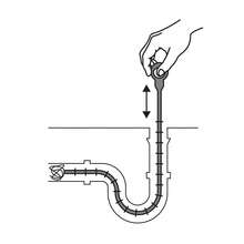 Juegos de 2 destapacaños manuales, Para destapar inodoros, tuberías y coladeras, fácil uso, Desatascador, Destupidor, Desatorador, para desobstruir cañerías Cuerpo de polipropileno, flexible y resistente a la corrosión - Negro - Ver 3