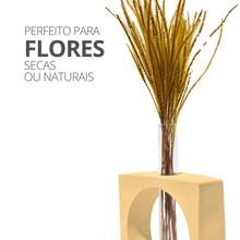 Handmade Decorative Solitaire Vase Cube 16.5cm In Mineral Resin With Glass Tube For Rack Living Room Sideboard Bookcase Window Office Table - Màu vàng - Xem 9