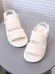 1 Pair Kids' Mesh Sandals, Summer Toddler Boys' Casual Beach Shoes, Girls' Back To School Lightweight Soft Bottom Flat Sandals