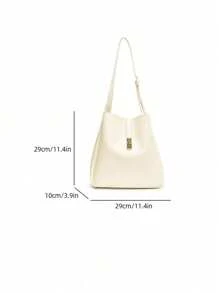 Geantă de mână nouă, la modă, de culoare solidă, cu capacitate mare, pentru femei, geantă casual șic potrivită pentru navetă, geantă de umăr și crossbody