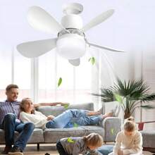 Ventilador de Teto Com Luz 60w Led 3 Tipos de Luz + Controle Remoto Ventilador C/ 5 Hélices Bivolt