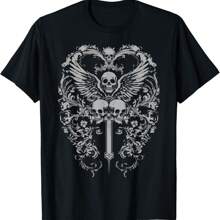 Goth Skull Cross Gothic Grunge T-Shirt