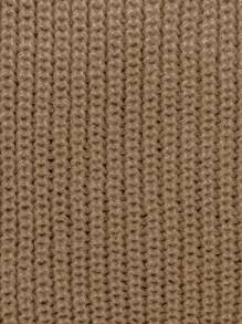 Suéter tejido básico para mujer abierto con flores de lentejuela color liso - Marrón - Ver 5