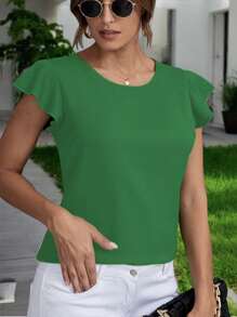 Simple Casual Quality Women's Blouse, Solid And Durable Colors, To Wear On Valentine's Day Or Casual Day - 綠旗 - 查看 1