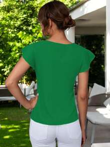 Simple Casual Quality Women's Blouse, Solid And Durable Colors, To Wear On Valentine's Day Or Casual Day - 綠旗 - 查看 3