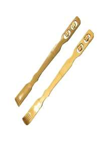 Hand Scratchers Bamboo Back Massage Long Hand 2 Pcs - Yellow - View 1