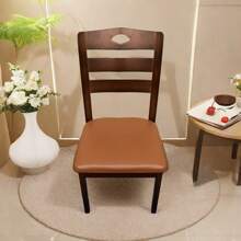 1/4/6pcs Solid Color PU Leather Square Chair Cushion Covers, Waterproof, Removable Seat Pads For Kitchen, Dining, Sofa - Multicolor - View 7