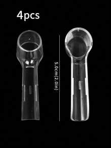 4pcs Plastic Electric Toothbrush Head Cover, Portable Toothbrush Head Box, Reusable Toothbrush Head Protector Cap, Suitable For Travel, Camping, Home Dust Prevention, School Toothbrush Holder, Replacement Cover Cap For Toothbrush Head