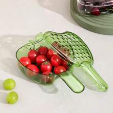 [1 Pacote] Cesta de Drenagem de Alça de Luxo Leve, Cesta de Rega para Cozinha, Domicílio, Sala de Estar, Fruteira Pequena Exquisita de Dupla Camada para Lavagem de Frutas