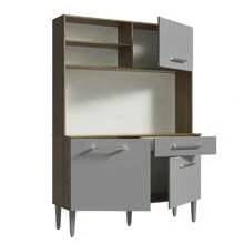 Cocina Integral Modular Madesa Life 120cm Marrón/Gris - Marróm y Gris - Ver 5