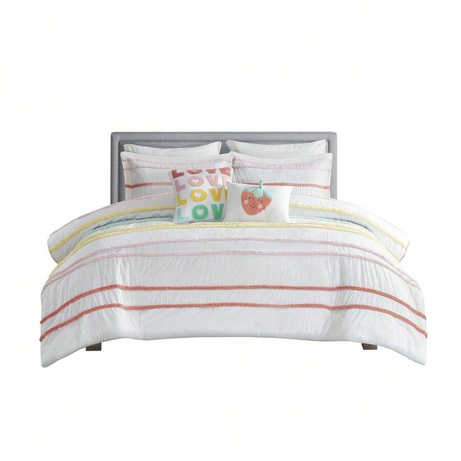 Gracie Mills Tanwen Chenille Trimmed Cotton Kids' Comforter Set