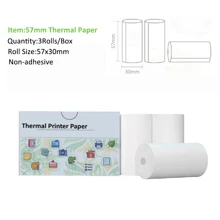 Camera Instant Print Refill For Instant Camera Thermal Printing White Non-Adhesive Photo Print Rolls For Study Notes Pictures DIY