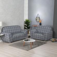Coladinha Sofa Protective Cover Kit 3 And 2 Seater Printed Elastex Gel Mesh - Đen và trắng - Xem 2