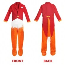Mr. Fox Costume With Fox Nose Accessory– Stylish Orange Suit With Tail, Storybook Character Outfit For World Book Day, Fancy Dress, Themed Parties, Cosplay, And Halloween - Red/Orange/White - View 5