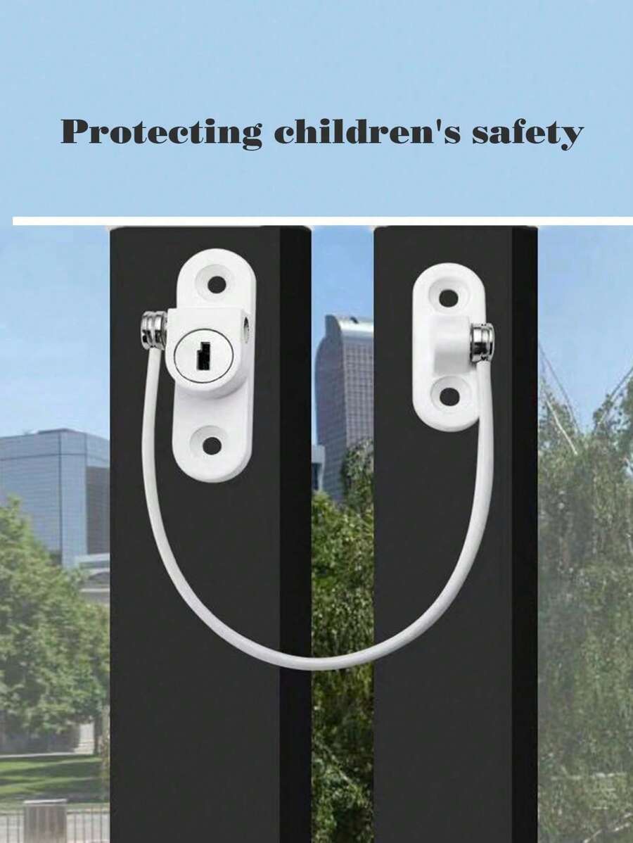 1pc Child Window Lock Safety Lock High-Rise Fall Prevention Push-Pull Limiter Window Lock Outward Opening Anti-Theft Window Lock Buckle To Prevent Babies And Pets From Randomly Flipping And Causing Accidental Injury - Multicolor - View 1