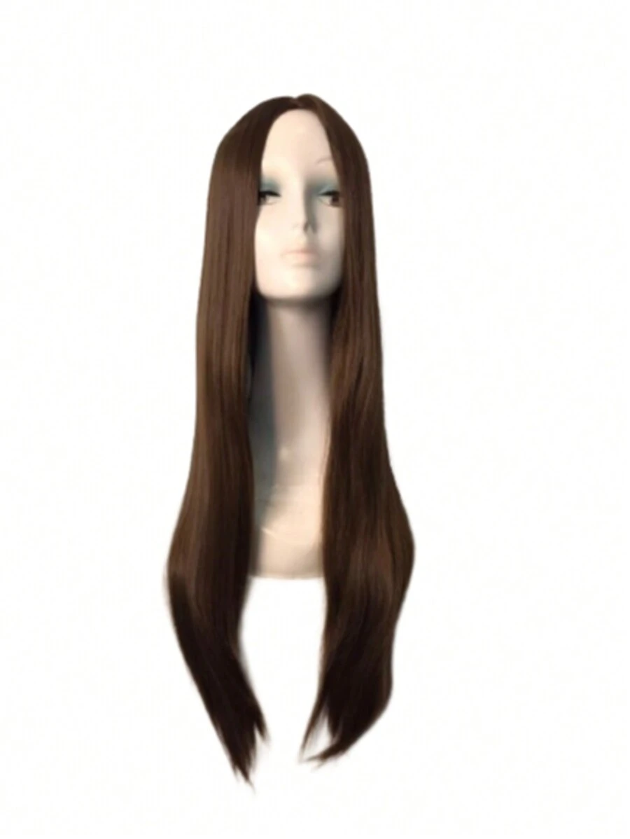 Straight Wig Without Bangs 75cm 250 Grams 100% Organic - Màu nâu Sô-cô-la - Xem 1