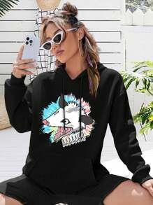 Screaming Possum Big Size Women Hoodie Sweatwomen Hoodies Anxious Funny Possum Design - Live Ugly Fake Your Death
