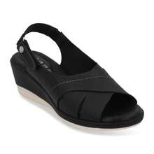 Sandalia de Plataforma Color Negro Confort Y Elegante Para Mujer - Negro - Ver 1