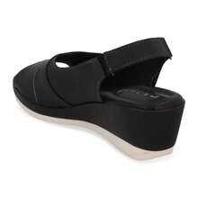 Sandalia de Plataforma Color Negro Confort Y Elegante Para Mujer - Negro - Ver 5