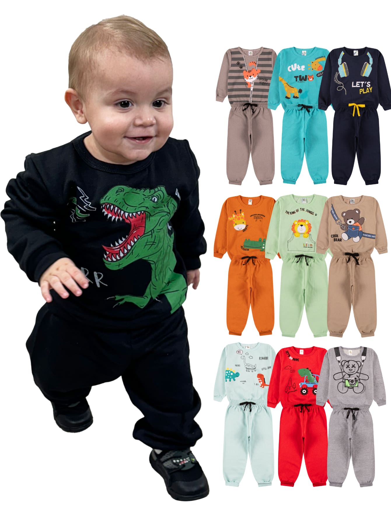 Baby Kit 4 Pieces Of Children's Sweatshirt For Boys - 2 Jackets + 2 Pants - 彩色 - 查看 1
