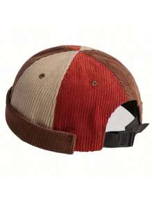 1 件男女通用灯芯绒报童帽，适合所有季节的无檐帽子 - 撞色款 - 查看 7