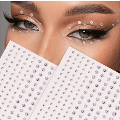 Cartelas Adesivo Strass Maquiagem Carnaval Festa Alto Adesivo 132Strass