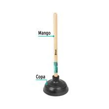 Bomba destapa caños de 15 cm Para destapar inodoros, tuberías y coladeras, hecho de hule fácil uso, hecho en México Desatascador, Destupidor, Desatorador, Sopapa, Sopapo, Sacapapa, Chupón, Chuclete, Ventosa para desobstruir cañerías - Negro - Ver 3