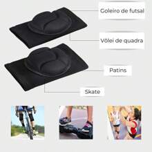 Joelheira Esportiva de Proteção Anti-impacto Vôlei Futsal Skate Handball Elástica Compressão Unissex