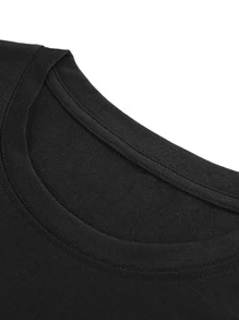 Men's Vintage Red Upside Down Bat & Graffiti Print Slim Fit Short Sleeve Letter T-Shirt, Suitable As Gift For Friends, Spring/Summer