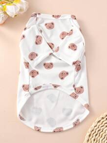 1 件宠物连帽衫、可爱狗狗衣服、猫咪和小型/中型犬服装、日常穿着 - 白色 - 查看 4