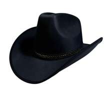 Unisex Adult Children Babies Cowboy Hat In Texan Colors In Fabric - Black - View 2