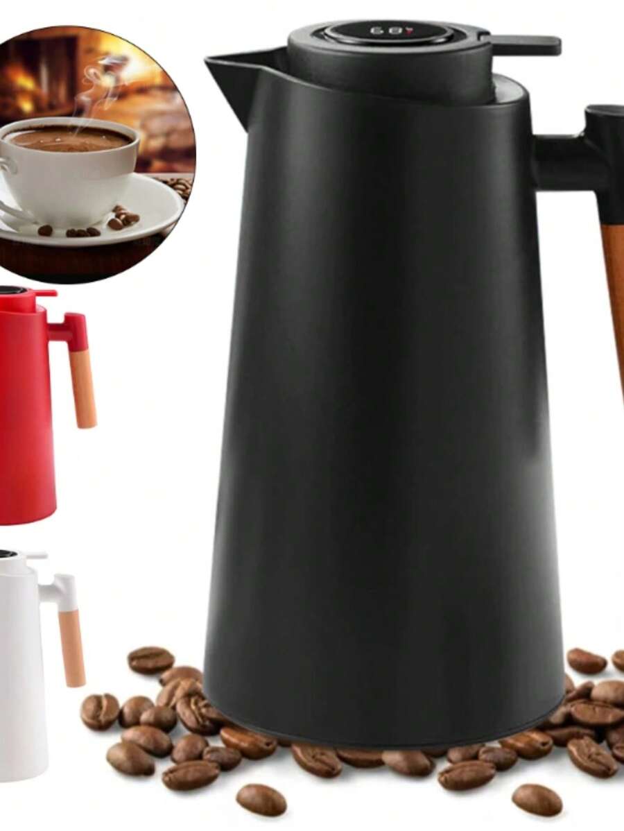 Garrafa Térmica 1 Litro Com Termômetro Led Para Chás / Café Design Moderno JORGE