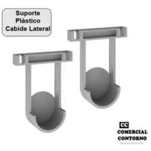 Kit 2 Suportes Plástico Cabideiro Lateral - Cinza - Visão 1