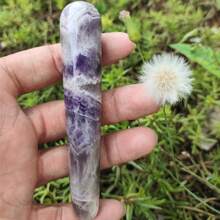 Crystal Has Natural Cracks, Not Damage. 1pc Crystal Massage Wand - White Crystal, Green Aventurine And Obsidian..., Local Muscle Relaxation, Massage Tool, Home Use Crystal Massage Wand - Multicolor - View 8