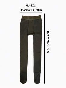 1 Cặp quần bó da giả trong suốt lót nhiệt dày dặn cho nữ, có sẵn các kích cỡ thông thường, trung bình và ngoại cỡ, quần bó bó ấm áp có thể mặc làm áo khoác ngoài, mùa thu/đông - màu đen - Xem 4