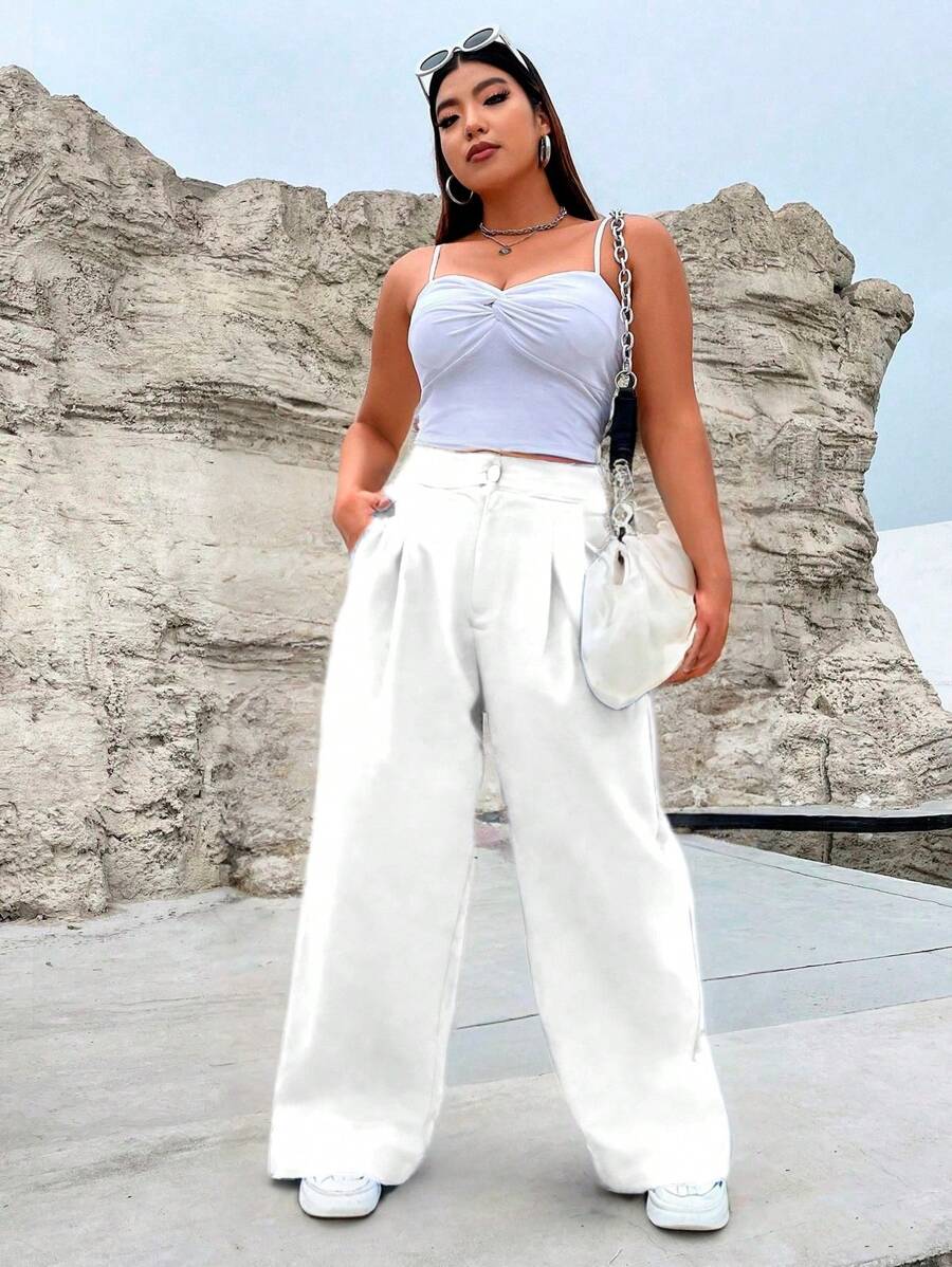 CASUAL SPANDEX PANTS - White - View 1