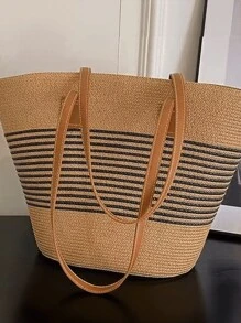 1 Straw Hat & 1 Straw Bag Vacation Casual Set