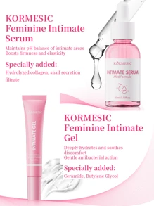 KORMESIC 5件套女性私处套装保湿私处护理舒缓护理长效保湿亮泽弹润质地改善干燥隔夜保湿私处护理油浪漫清新香味便携旅行
