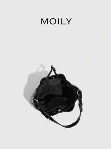 Bolso de cubo con remaches decorativos para mujer, bolso de hombro, bolso de bandolera, bolso de noche - Negro - Ver 8