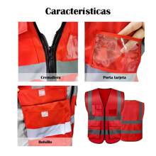 Vmingo Industrial Vest Reflective Firefighter 1 Piece - Red - View 3